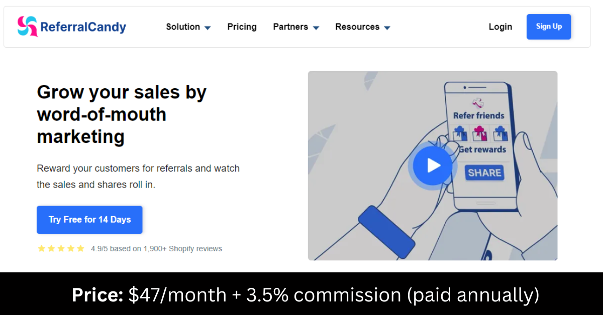 Tools and platforms for streamlining your SaaS product marketing - ReferralCandy. For more information on how to create a great SaaS referral program, don't forget to see the rest of this list!