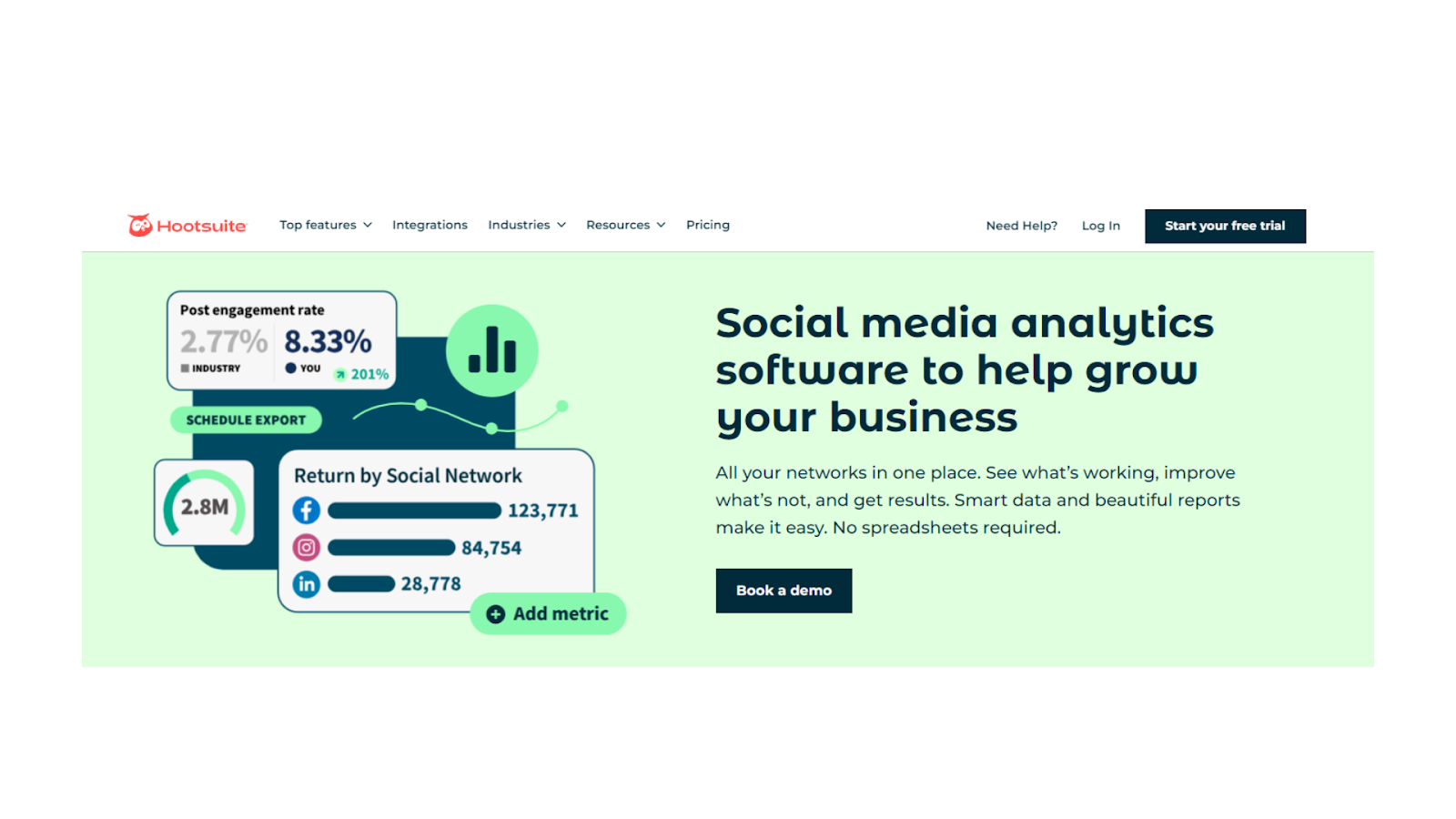 SaaS marketing audit tools #2 - manage and track social media activity across different platforms with Hootsuite (HS). Don't miss the other 3 tools in the full SaaS marketing audit 101 guide.