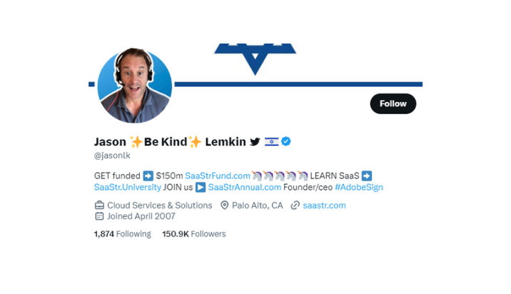Number 1 on our list of the top 10 leading SaaS influencers you need to know in 2023 - Jason Lemkin. Don't forget to read the full article for the other 9 SaaS influencers and other helpful B2C SaaS marketing information.