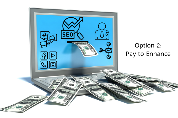 The pay to enhance option include things that could be free initially, but could benefit from having a budget. Want to know where to spend your money? Read the rest of the article to get the full scoop on where to spend your first marketing dolla.